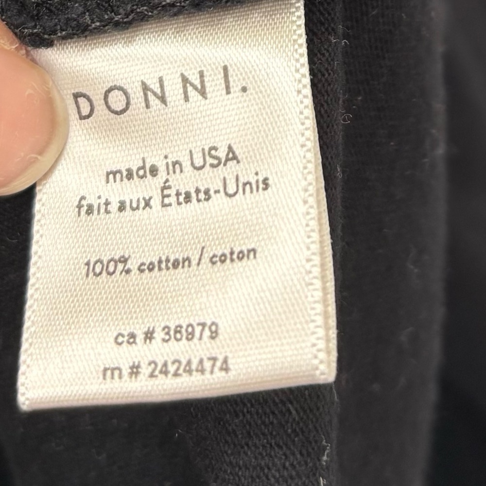 DONNI. Black Jersey Square Neck Long Sleeve Size XS - Picture 5 of 11